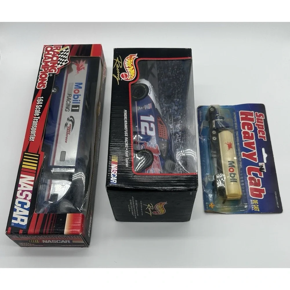 MOBIL 1 NASCAR DIECAST LOT HOT WHEELS #12 CAR RACING CHAMPIONS TRANSPORTER TRUCK